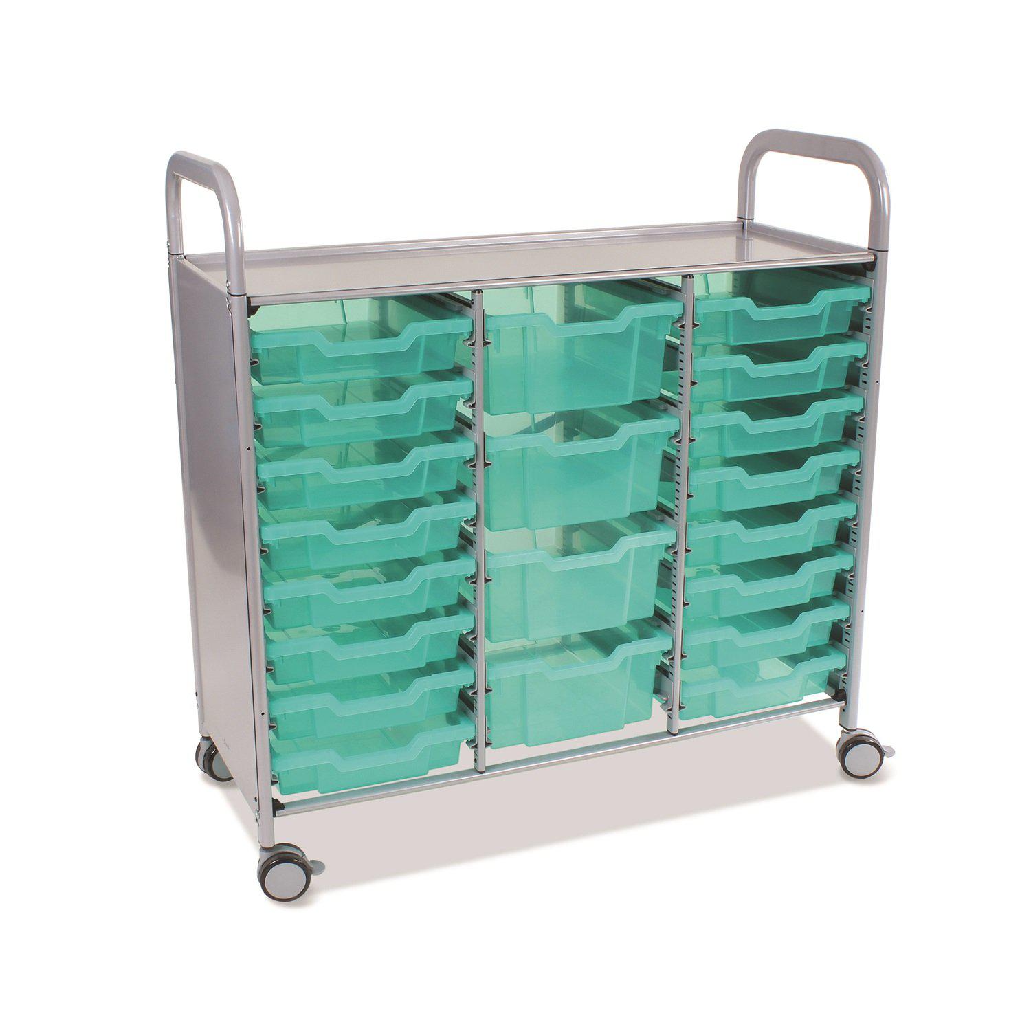 Antimicrobial Callero Plus Treble Cart With 16 Shallow Trays and 4 Deep Trays, FREE SHIPPING