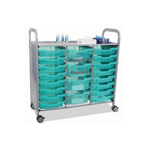 Antimicrobial Callero Plus Treble Cart With 16 Shallow Trays and 4 Deep Trays, FREE SHIPPING
