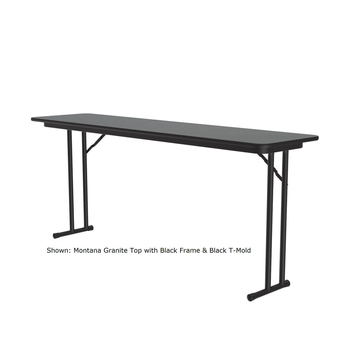 Off Set Leg Folding Seminar Table, 3/4" High Pressure Laminate Top, 18 x 72