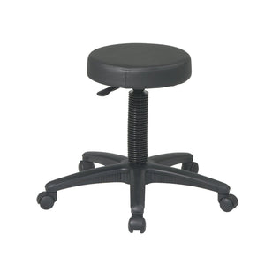 Backless Drafting Stool with Black Vinyl Seat
