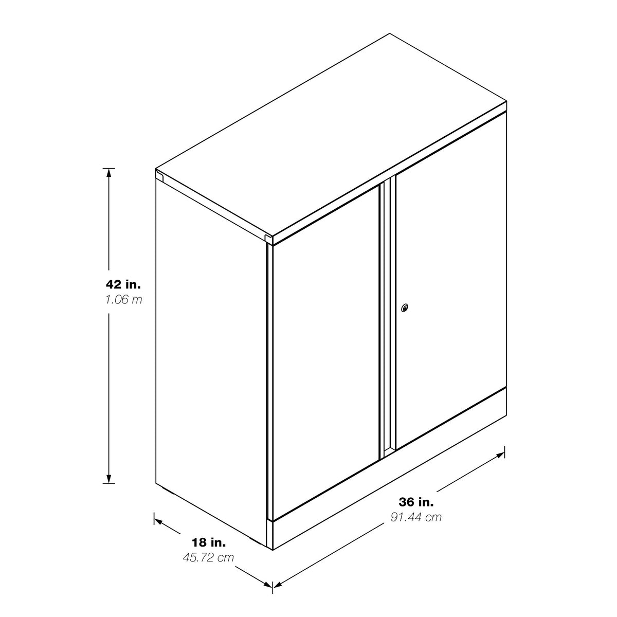 Heavy-Duty Steel Storage Cabinet with 1 Adjustable Shelf, 42" H