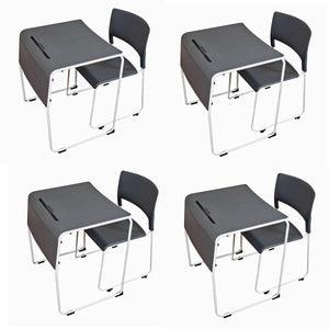 Lightweight Stackable Student Desk and Chair Set, 4 Pack (4 Desks and 4 Chairs)