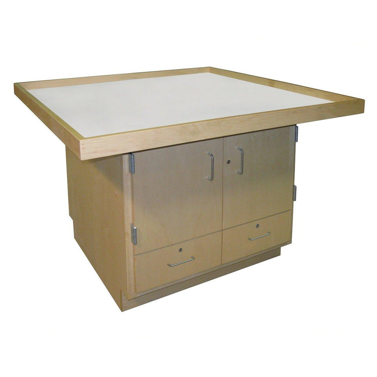 STEM Robotics Workstation, Doors Over Drawers, 48" x 60" Lipped Top, 32" High