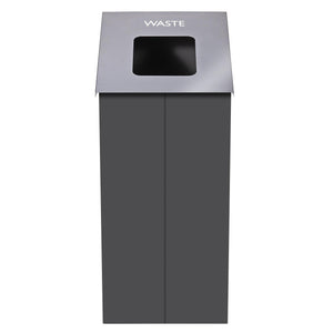 Slope Standard Height Painted Steel 38-Gallon Waste Receptacle with Single Top Opening and Internal Rigid Liner