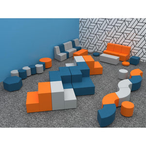 Sonik™ Soft Seating HexagonTable with Markerboard Top and Power/Data Supply