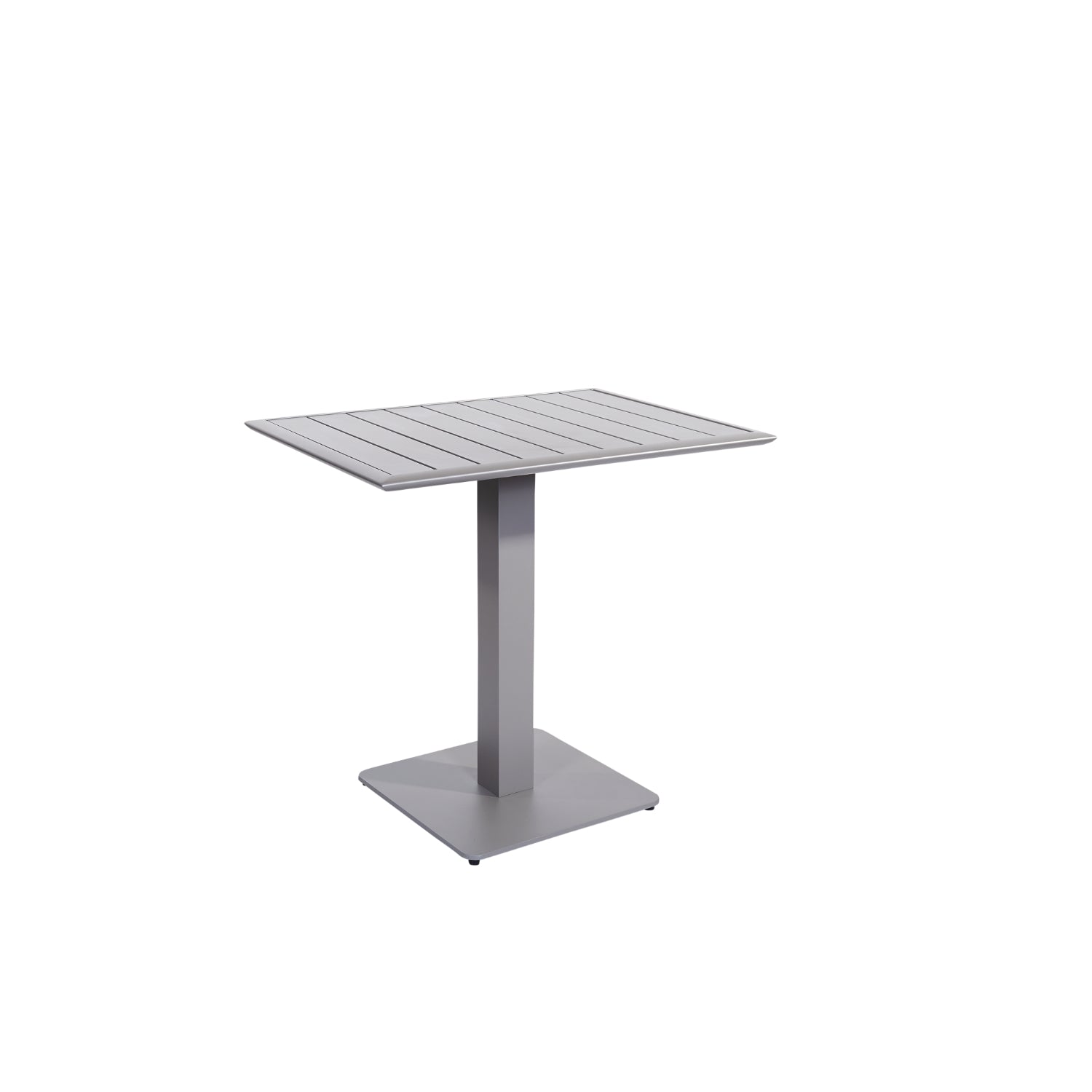 South Beach Collection Outdoor/Indoor 24" x 32" Titanium Silver Aluminum Dining Height Table