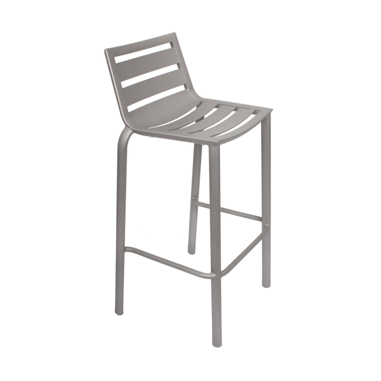 South Beach Collection Outdoor/Indoor Stacking Titanium Silver Aluminum Barstool