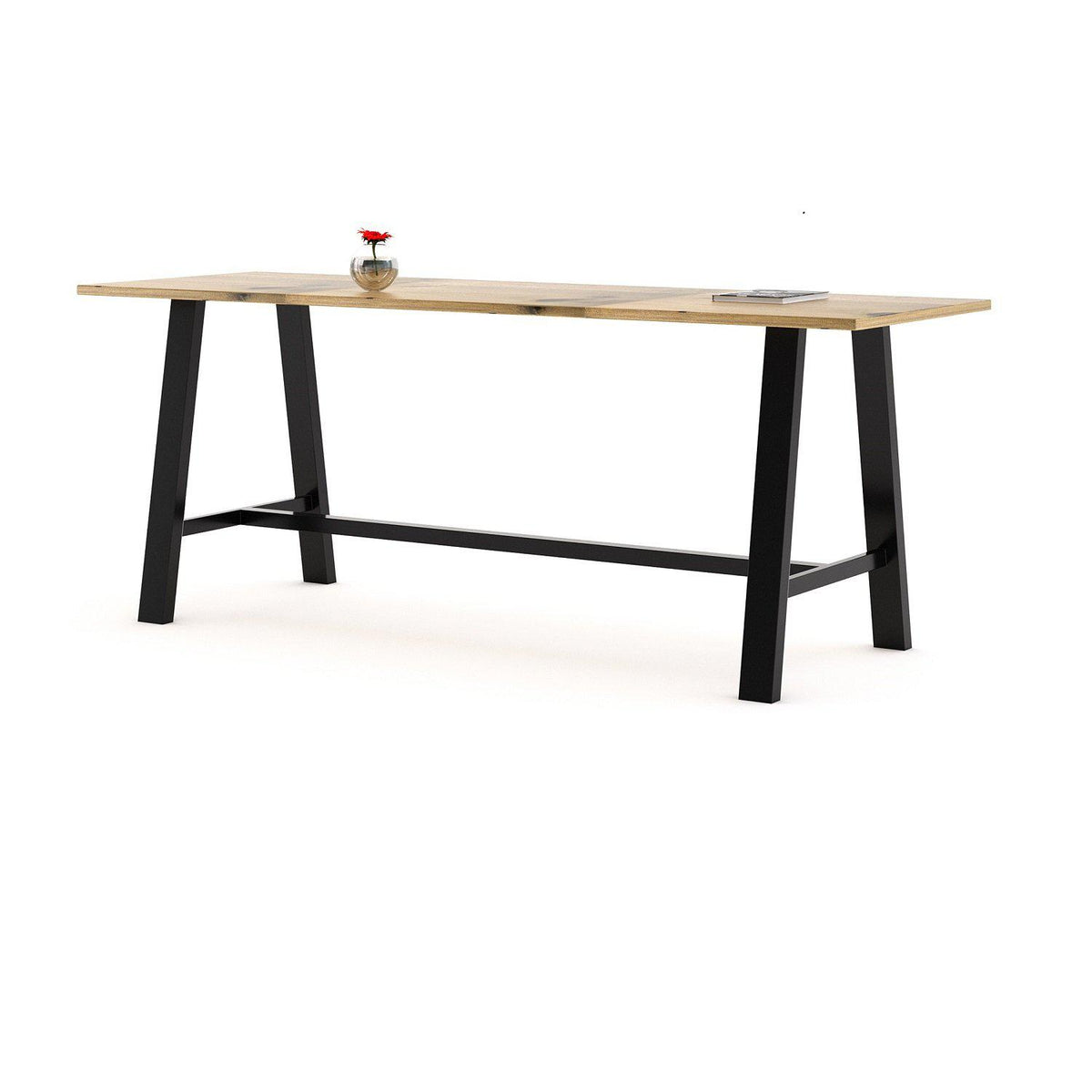 Midtown Table, Bar Height, 42" x 120" x 41"H, Urban Loft Solid Wood Top, 96" Base, FREE SHIPPING