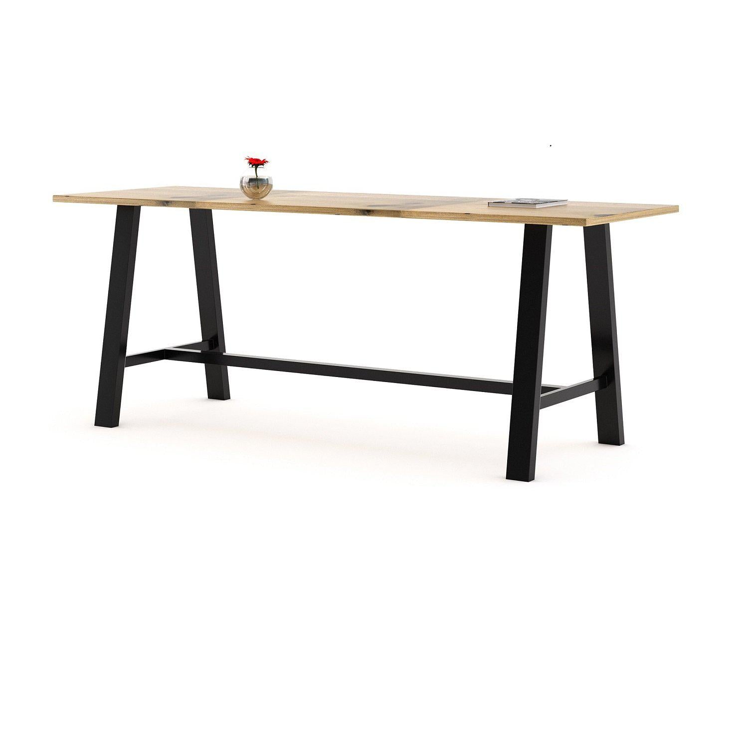Midtown Table, Bar Height, 42" x 108" x 41"H, Urban Loft Solid Wood Top, 96" Base