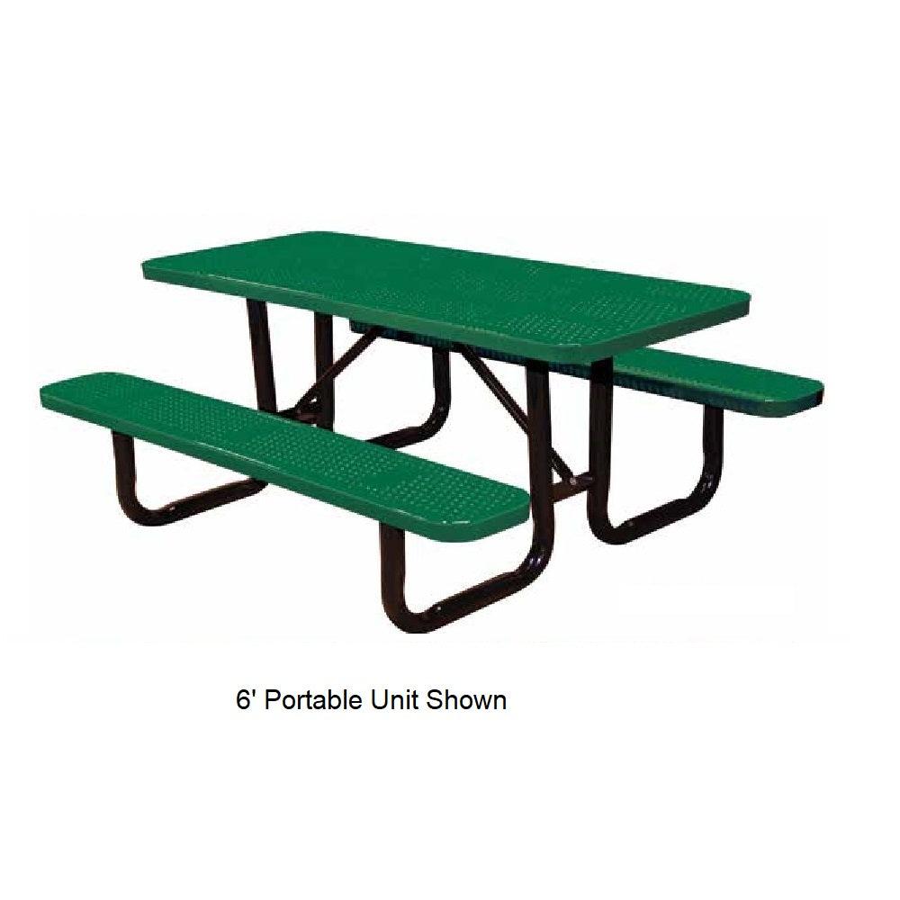 6’ Surface Mount Perforated Metal Picnic Table