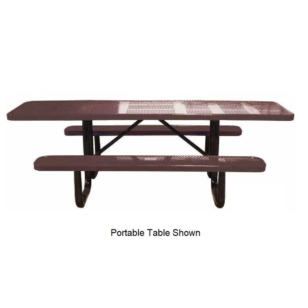 8’ Portable ADA Perforated Metal Picnic Table