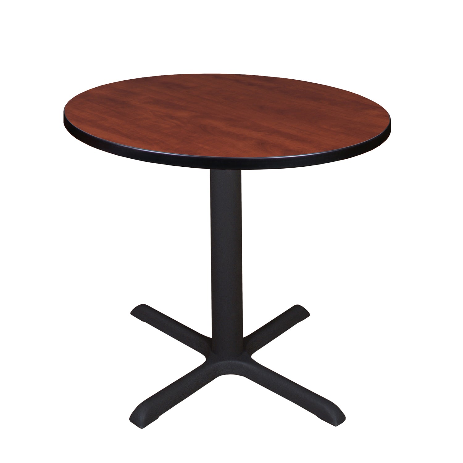 Cain 30" Round X-Base Breakroom Table, 29" Dining Height