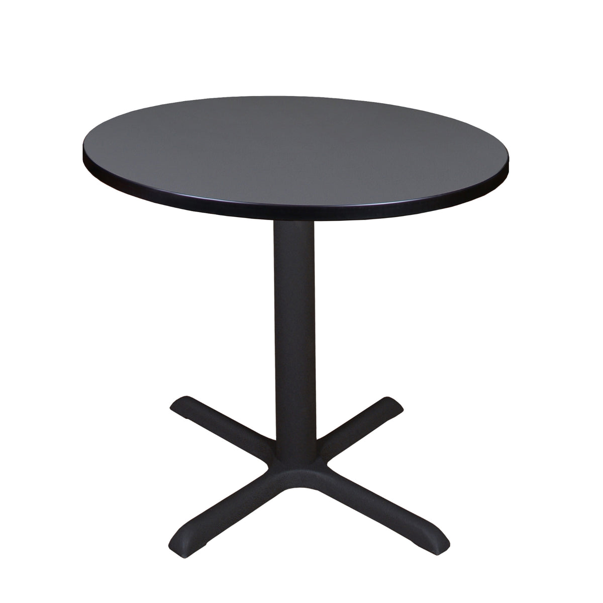 Cain 30" Round X-Base Breakroom Table, 29" Dining Height