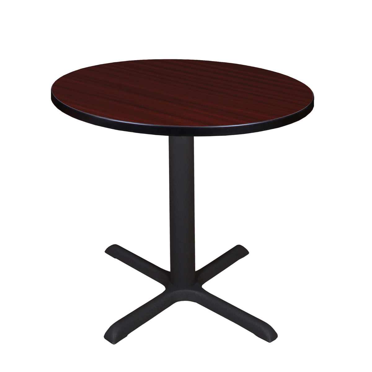 Cain 30" Round X-Base Breakroom Table, 29" Dining Height