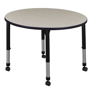 Kee 30" Round Height Adjustable Mobile Classroom Activity Table