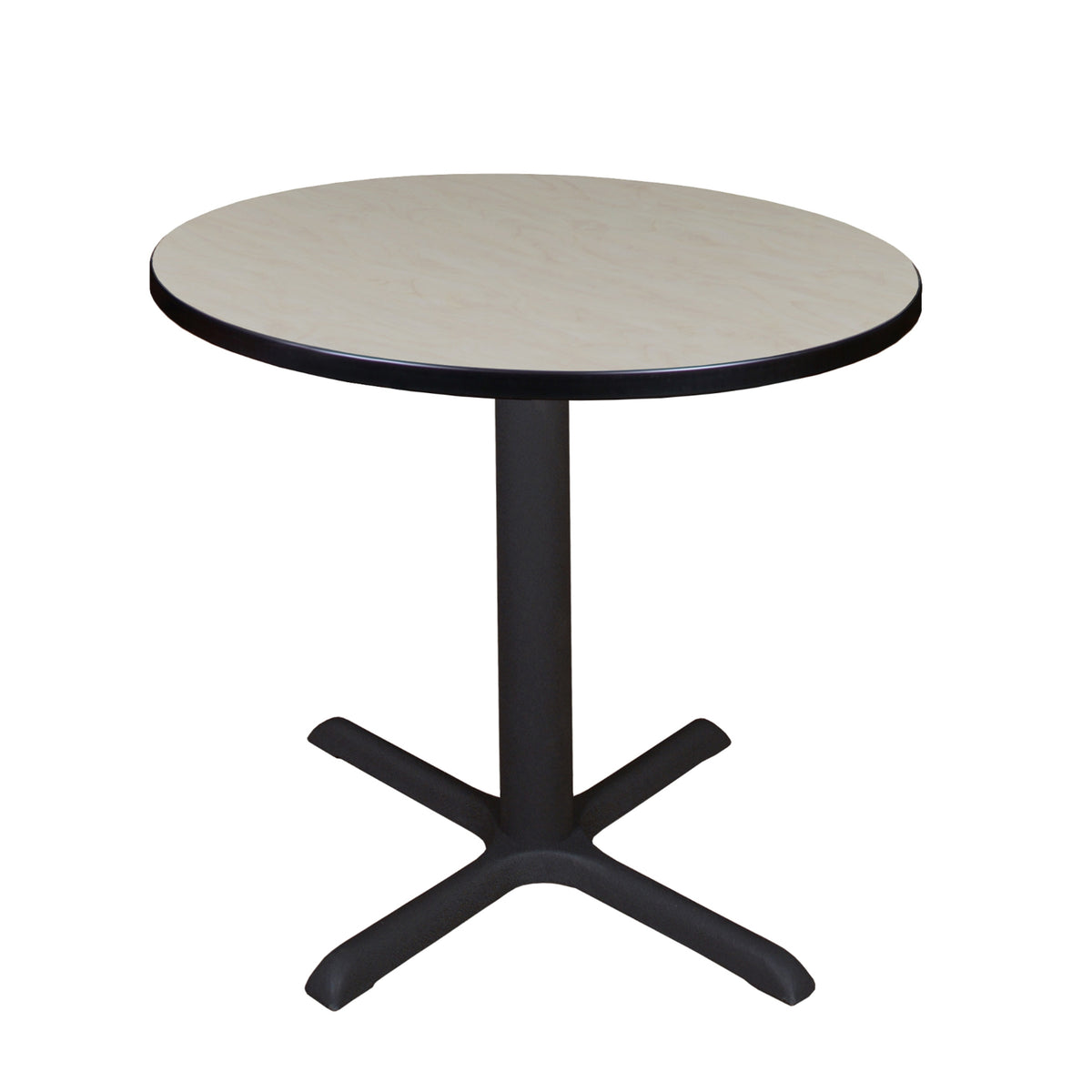 Cain 30" Round X-Base Breakroom Table, 29" Dining Height