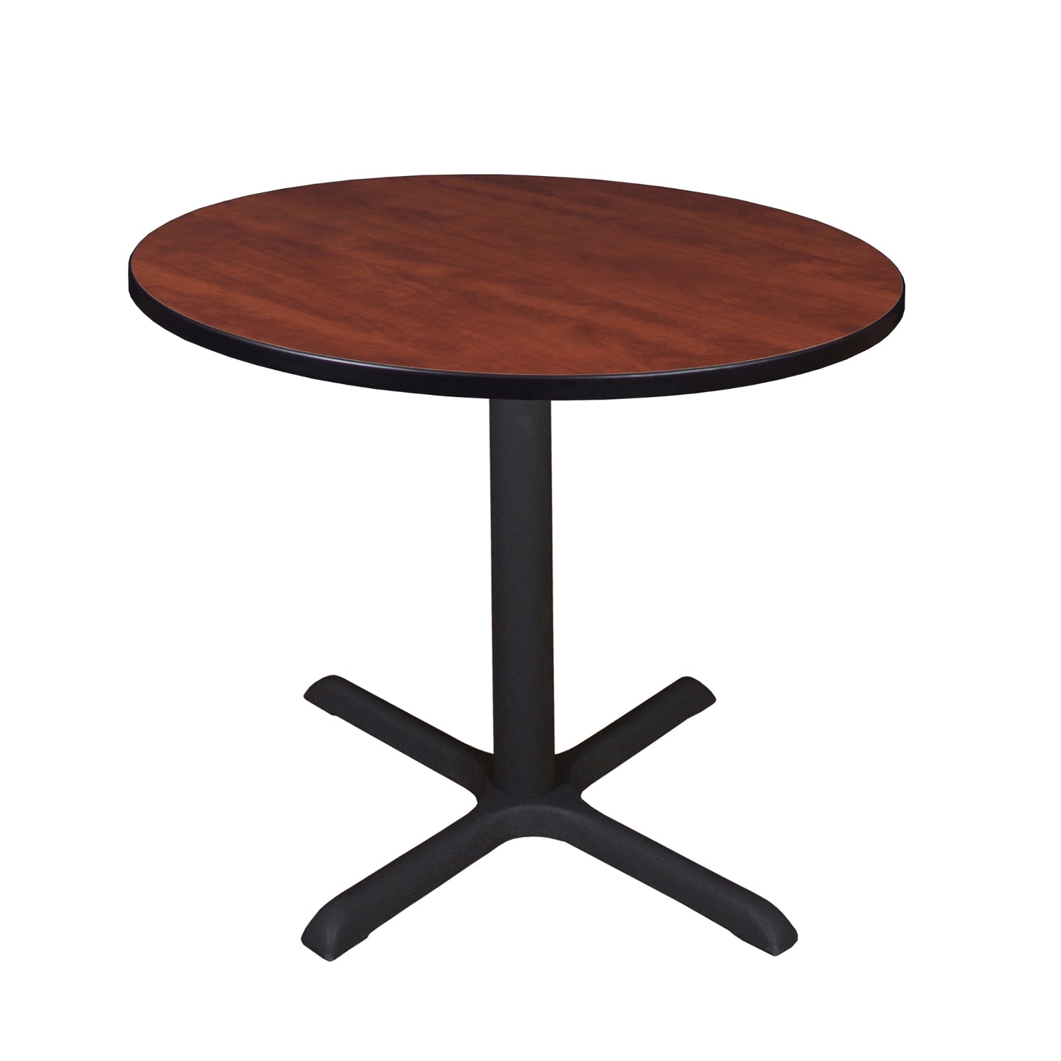 Cain 36" Round X-Base Breakroom Table, 29" Dining Height