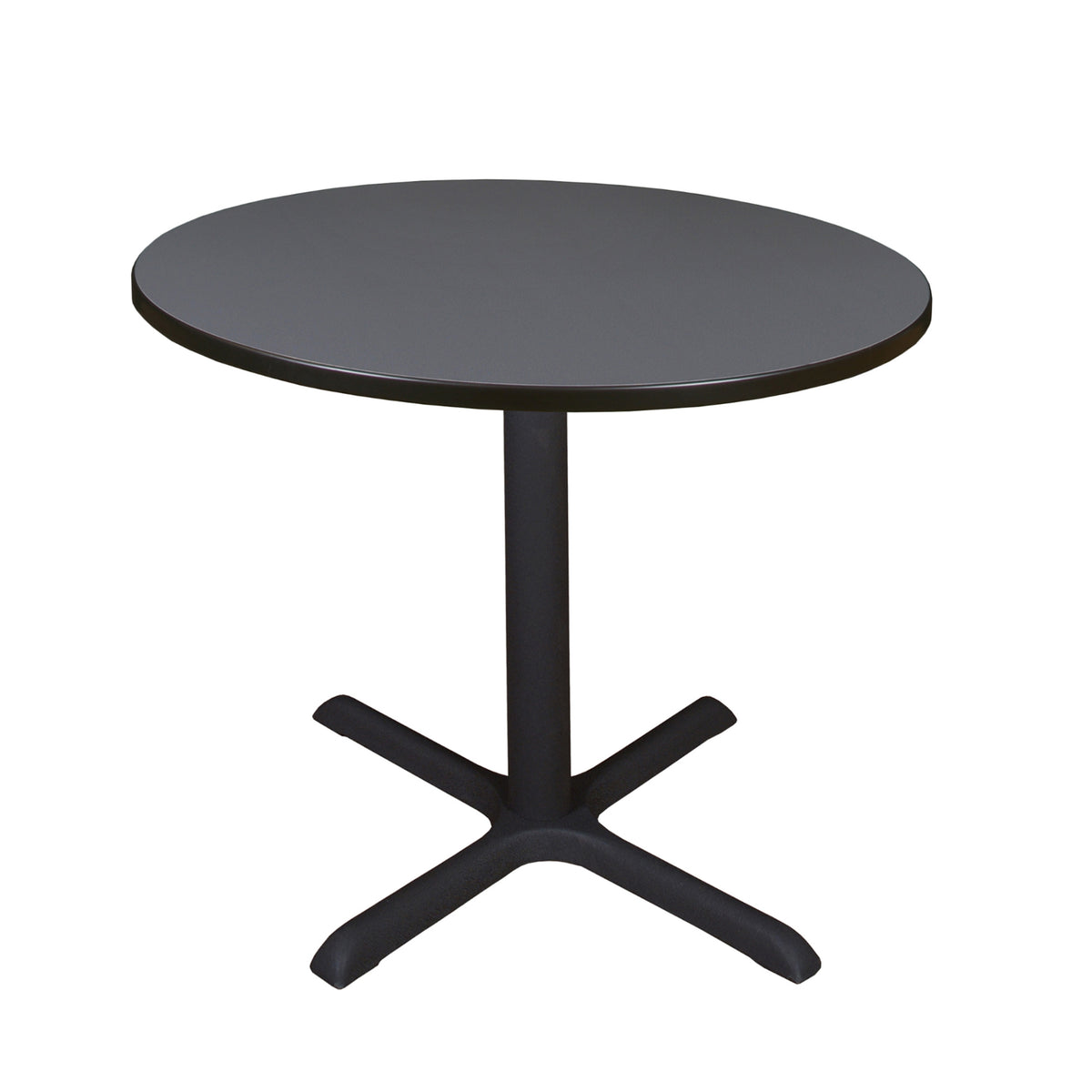 Cain 36" Round X-Base Breakroom Table, 29" Dining Height