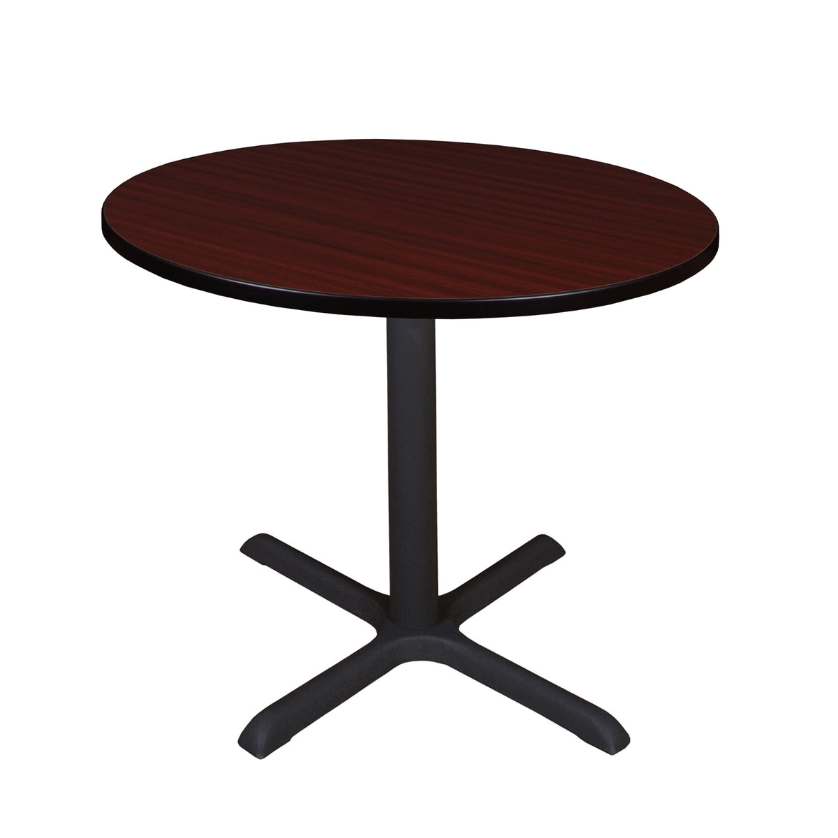 Cain 36" Round X-Base Breakroom Table, 29" Dining Height
