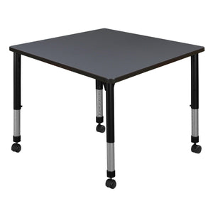 Kee 42" Square Height Adjustable Mobile  Classroom Activity Table