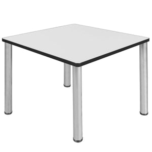 Kee 42" Square Post-Leg Breakroom Table, 29" Dining Height