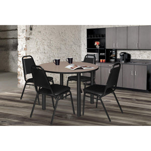 Kee 42" Round Post-Leg Breakroom Table, 29" Dining Height