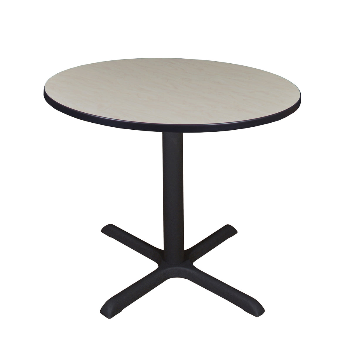 Cain 42" Round X-Base Breakroom Table, 29" Dining Height