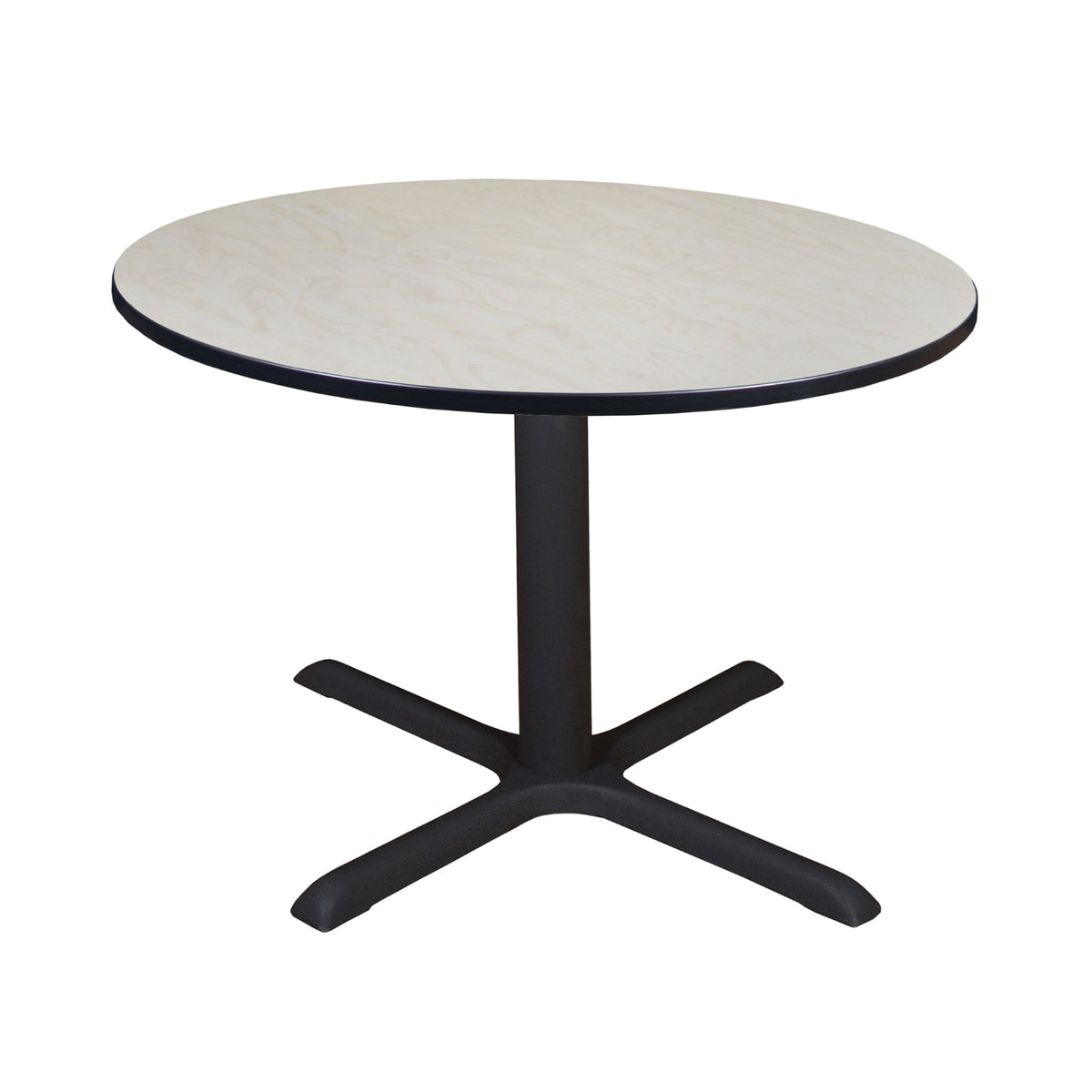 Cain 48" Round X-Base Breakroom Table, 29" Dining Height