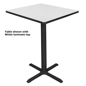 Cain 30" Square Bar-Height Cafe Table with 2 Black Zeng Stack Stools