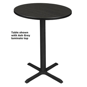 Cain 30" Round Bar-Height Cafe Table with 2 Black Zeng Stack Stools