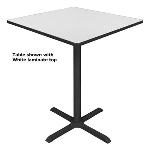 Cain 36" Square Bar-Height Cafe Table with 2 Black Zeng Stack Stools