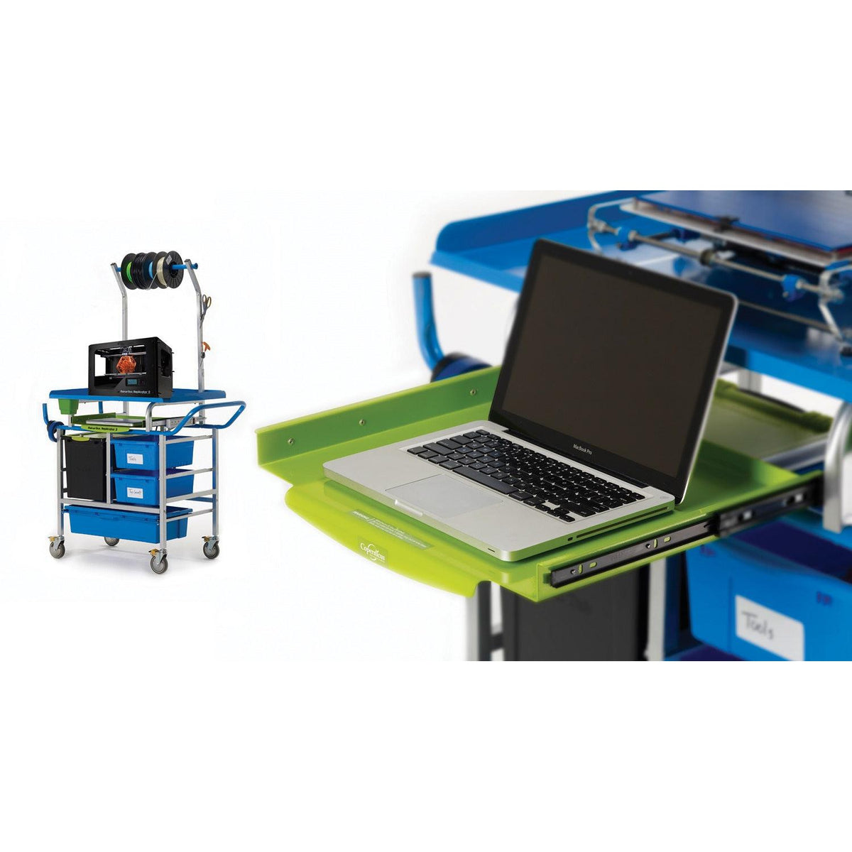 3D Printer Cart, Premium Model with Base Tech Tub, 2 Open Tubs and 1 Really Big Tub