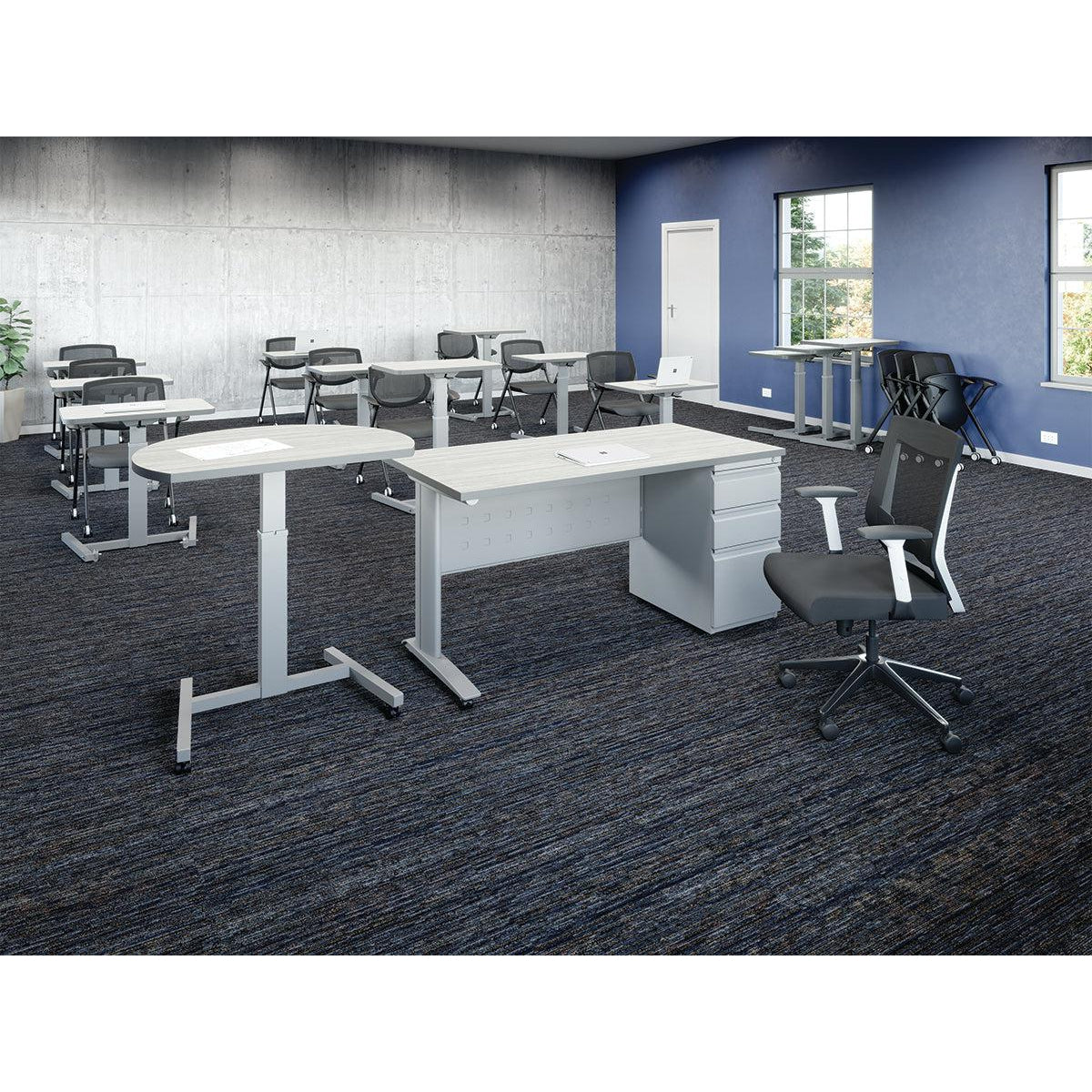 Teacher CSR Mobile Rectangular Teacher's Desk with Nesting SkateDesk