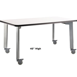 Titan Mobile Table, 36" x 36", Whiteboard Top