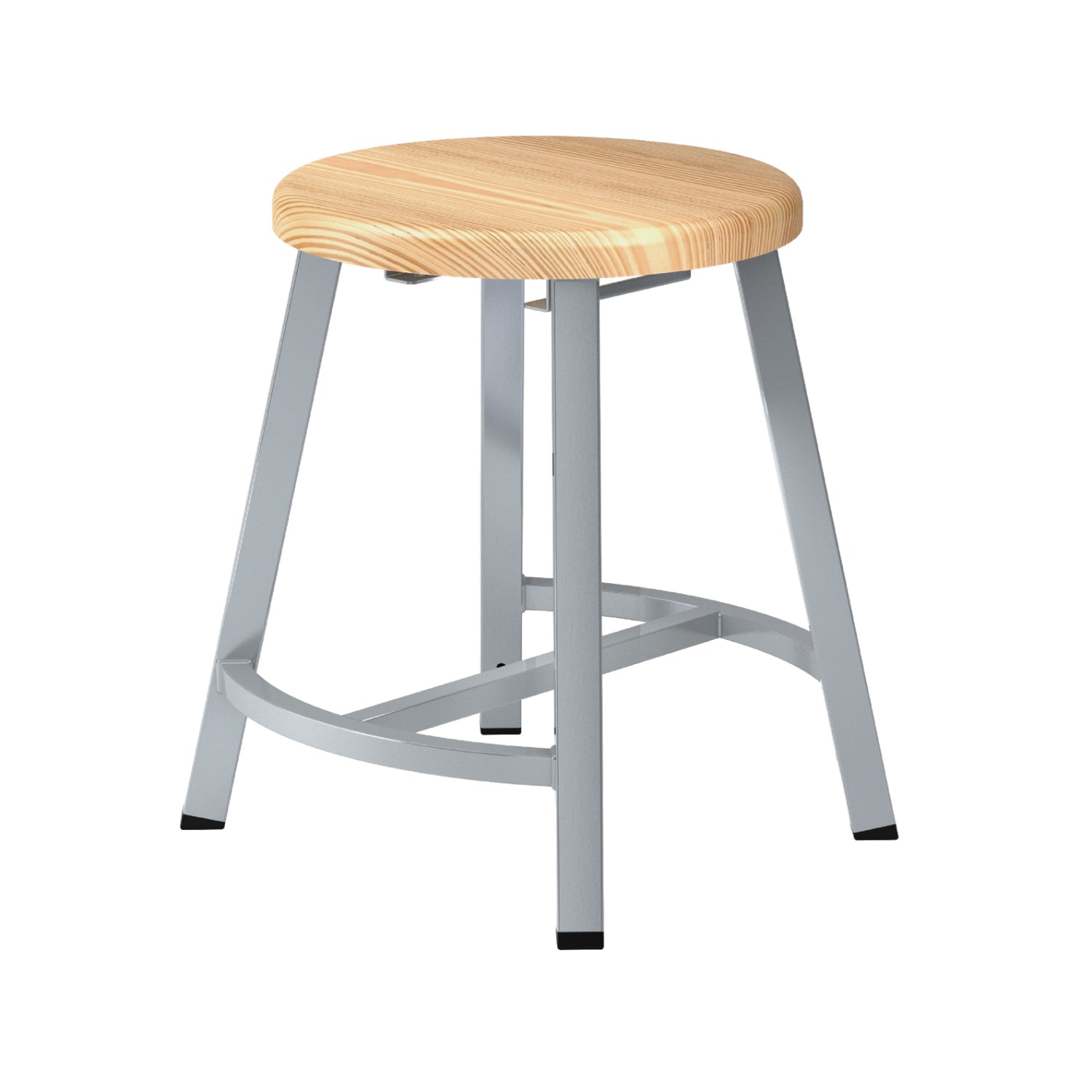 Titan Stool, Solid Oak Seat, 18" H