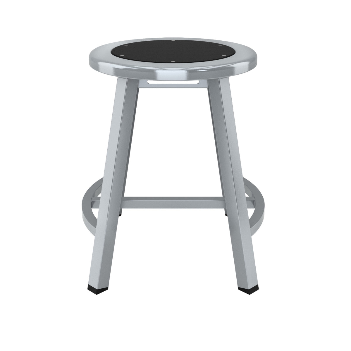 Titan Stool, Steel Seat with Black Poly Center, 18" H