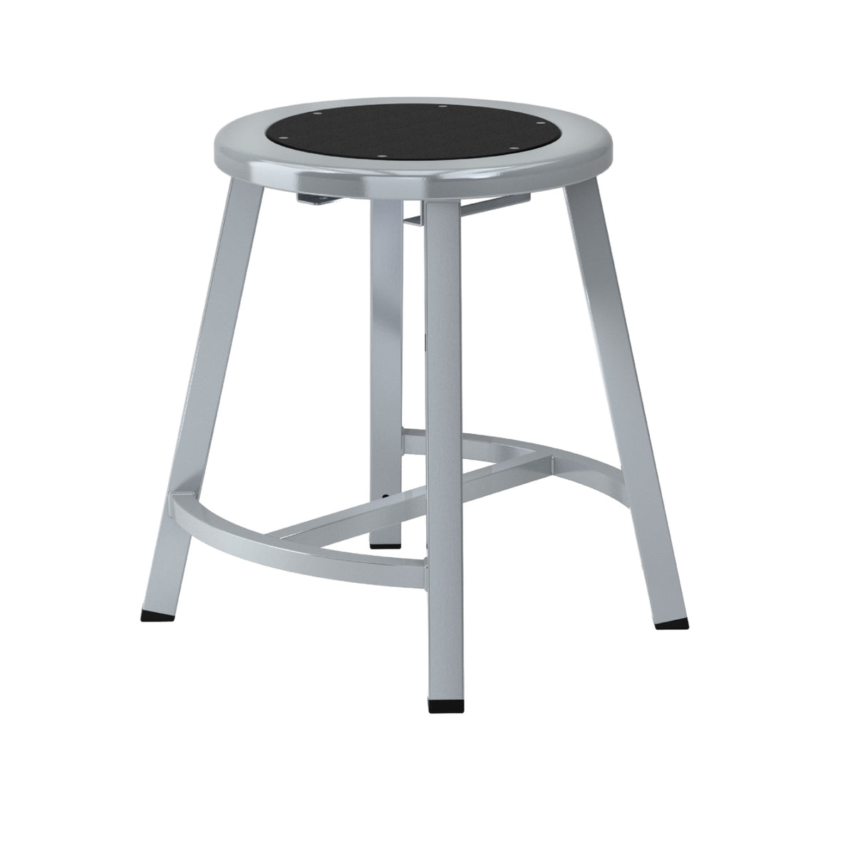 Titan Stool, Steel Seat with Black Poly Center, 18" H
