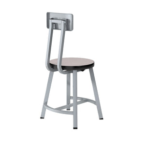 Titan Stool with Backrest, Laminate Seat with MDF Core/ProtectEdge, 18" Seat Height