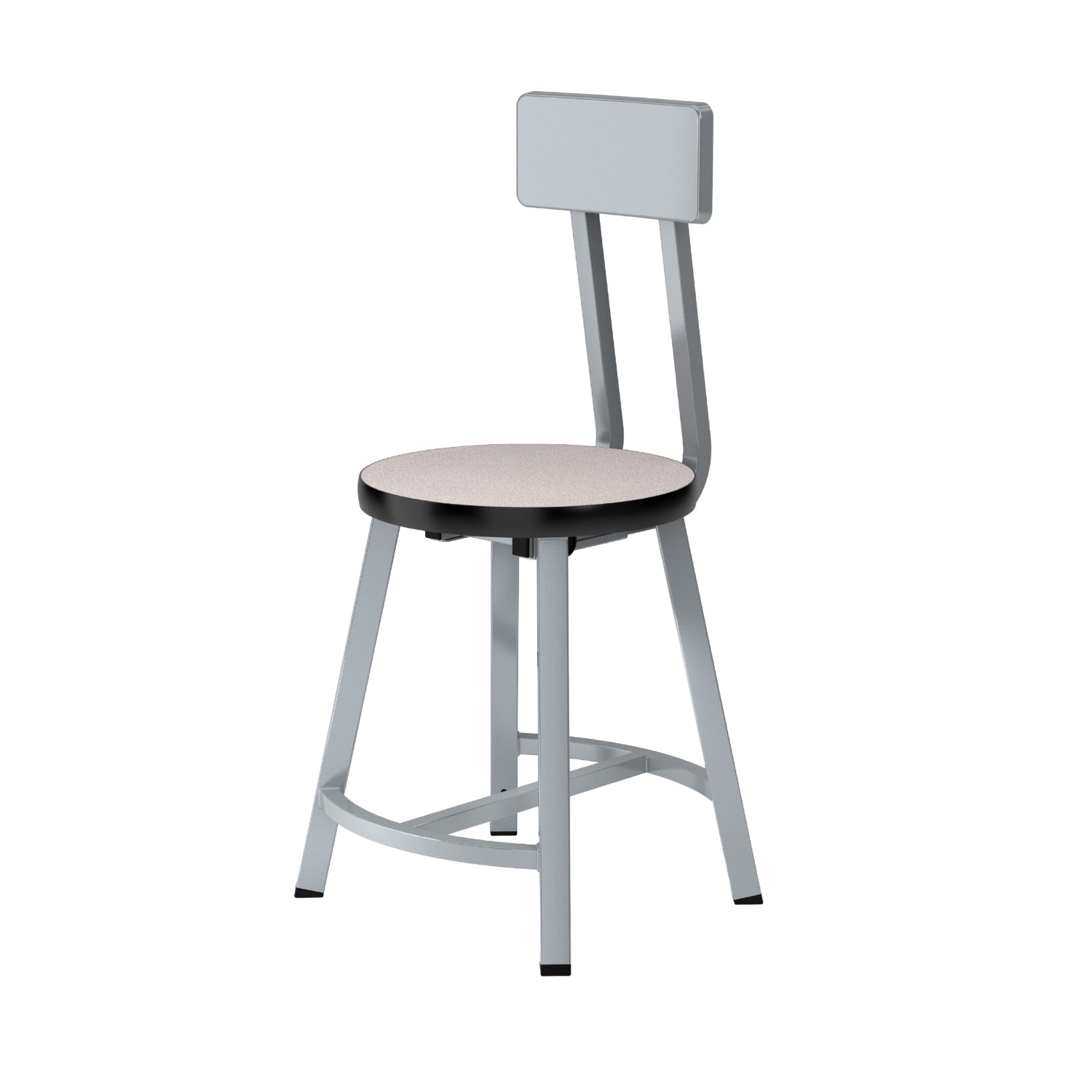 Titan Stool with Backrest, Laminate Seat with MDF Core/ProtectEdge, 18" Seat Height