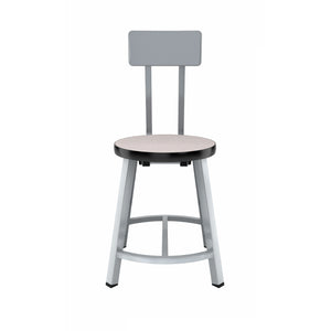 Titan Stool with Backrest, Laminate Seat with MDF Core/ProtectEdge, 18" Seat Height