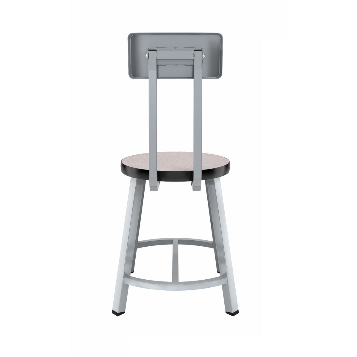 Titan Stool with Backrest, Laminate Seat with Particleboard Core/T-Mold Edge, 18" Seat Height