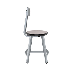 Titan Stool with Backrest, Laminate Seat with Particleboard Core/T-Mold Edge, 18" Seat Height