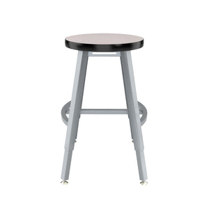 Titan Adjustable Height Stool, Laminate Seat with Particleboard Core/T-Mold Edge, 18-26" Seat Height