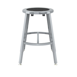 Titan Adjustable Height Stool, Steel Seat with Black Poly Center, 18-26" Seat Height