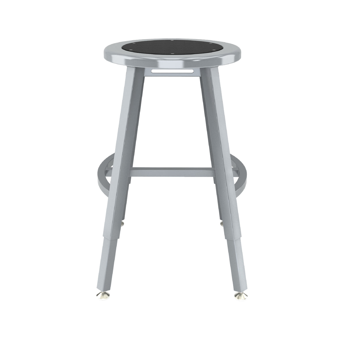 Titan Adjustable Height Stool, Steel Seat with Black Poly Center, 18-26" Seat Height