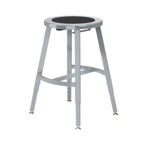 Titan Adjustable Height Stool, Steel Seat with Black Poly Center, 18-26" Seat Height