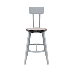 Titan Adjustable Height Stool with Backrest, Laminate Seat with MDF Core/ProtectEdge, 18-26" Seat Height