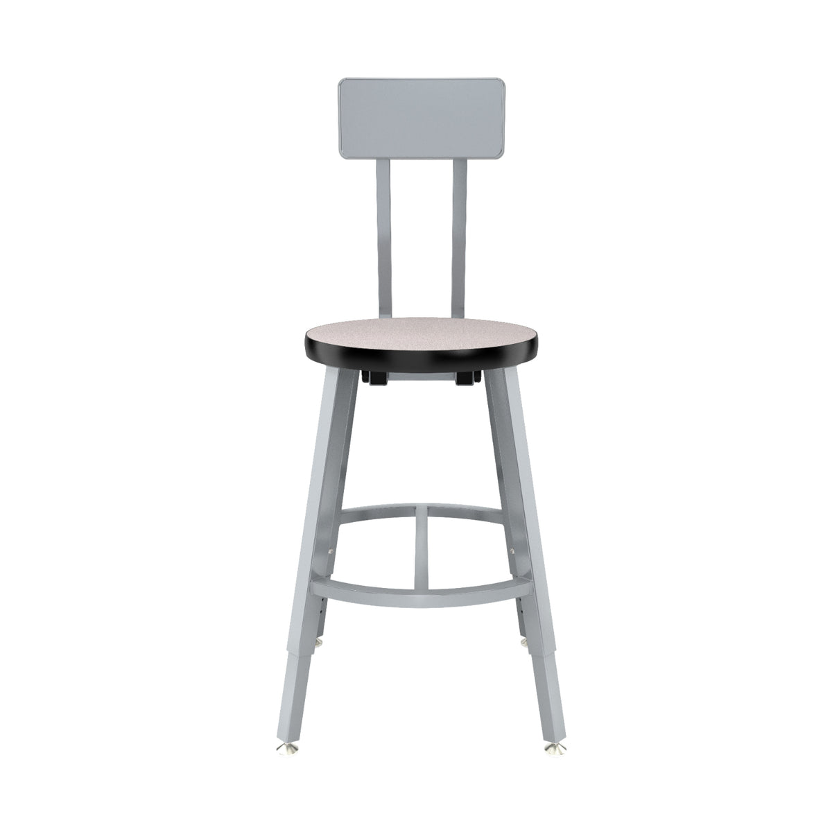 Titan Adjustable Height Stool with Backrest, Laminate Seat with Particleboard Core/T-Mold Edge, 18-26" Seat Height