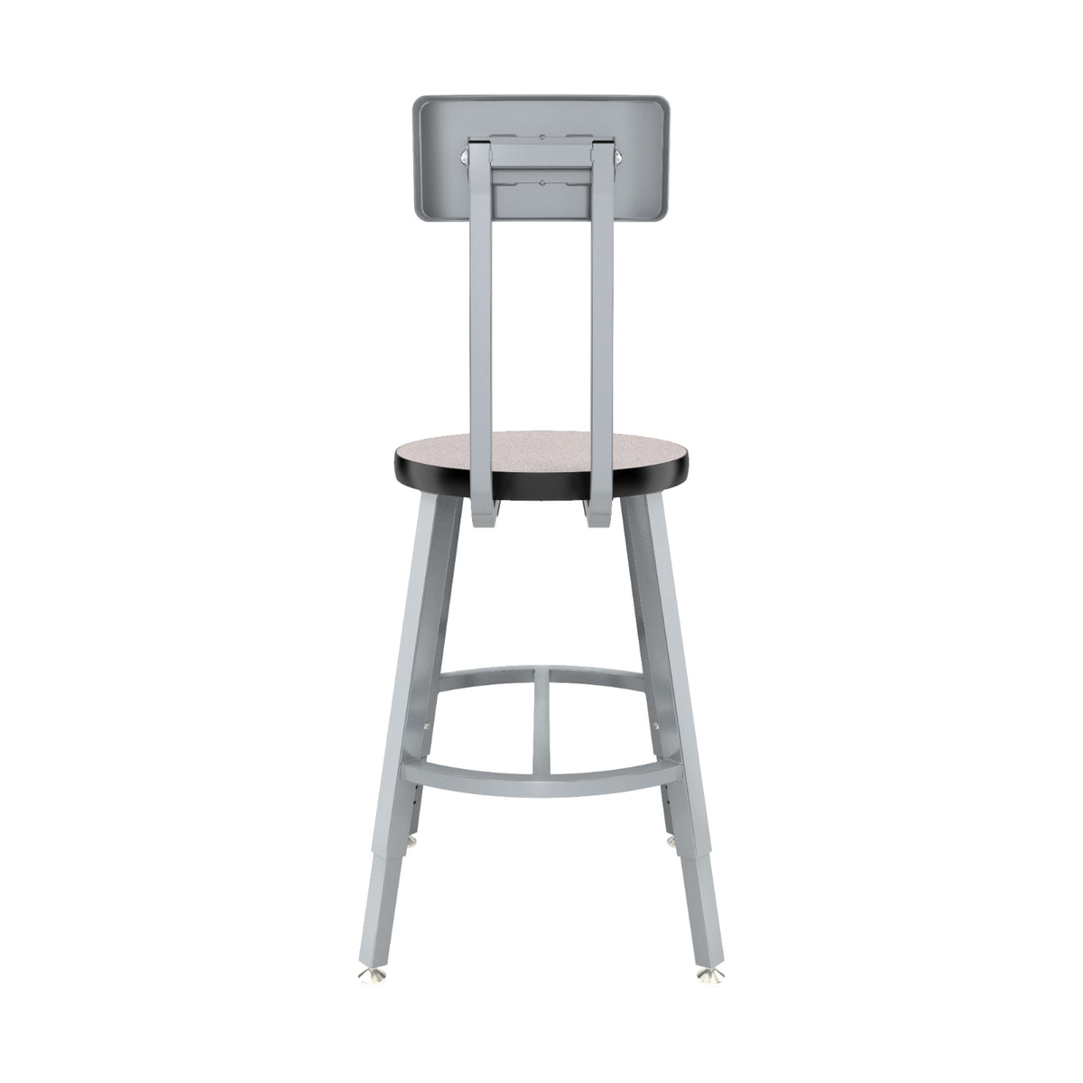 Titan Adjustable Height Stool with Backrest, Laminate Seat with Particleboard Core/T-Mold Edge, 18-26" Seat Height