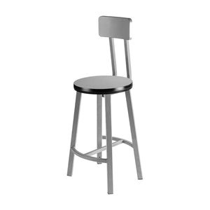 Titan Stool with Backrest, Laminate Seat with MDF Core/ProtectEdge, 24" Seat Height